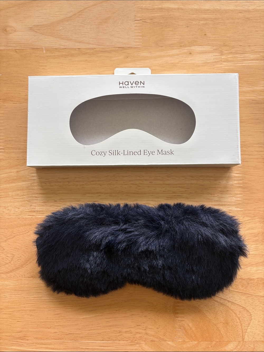 😴 Haven Well Within Cozy Silk-Lined Faux Fur Eye Mask. New!